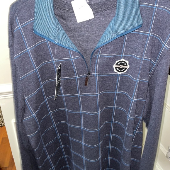 NWT HAGGAR Mens Mock CrewNeck Long Sleeve Qtr Zip Sweater Charcoal Gray XL - Picture 3 of 8